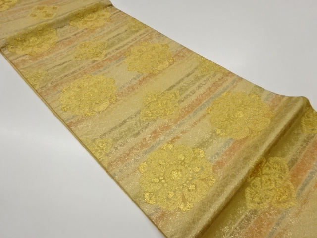 JAPANESE FUKURO OBI / PULP CLOTH / WOVEN FLOWER CREST